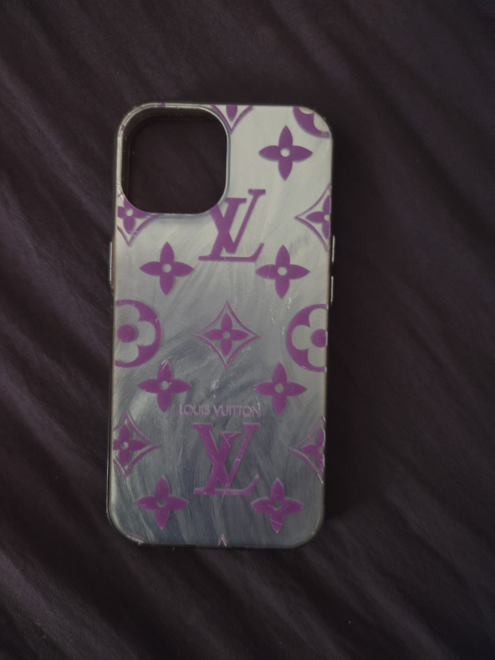 Louis Vuitton Clear Case with Purple Monogram Accents